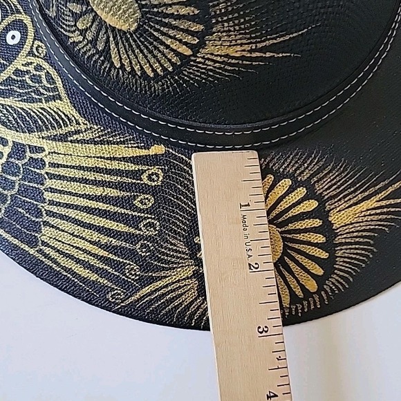 Hand Painted Structured Panama Hat Womens Made In Mexico Artsy Boho Festival - Picture 9 of 12